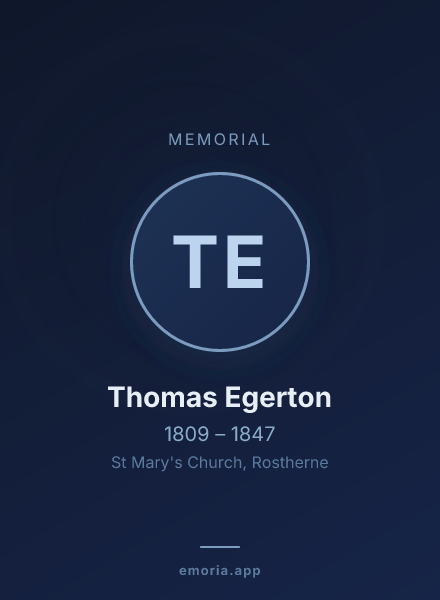 Memorial portrait of Thomas Egerton