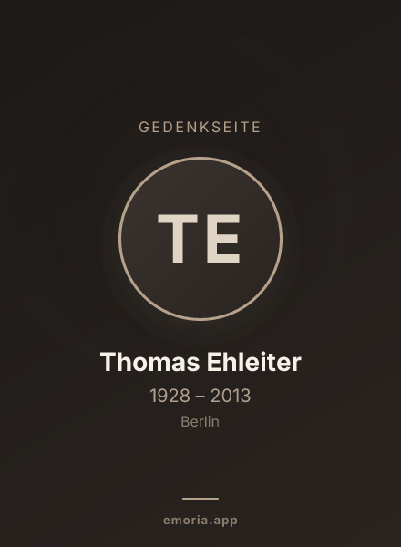 Gedenkportrait von Thomas Ehleiter
