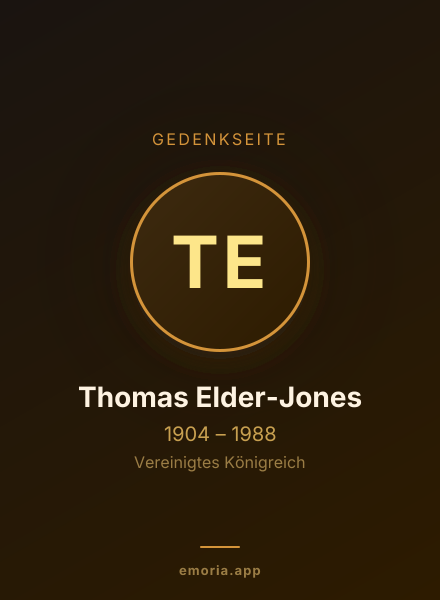 Gedenkportrait von Thomas Elder-Jones