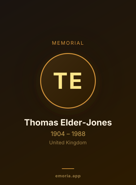 Memorial portrait of Thomas Elder-Jones