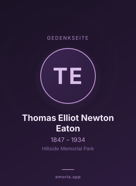 Gedenkportrait von Thomas Elliot Newton Eaton