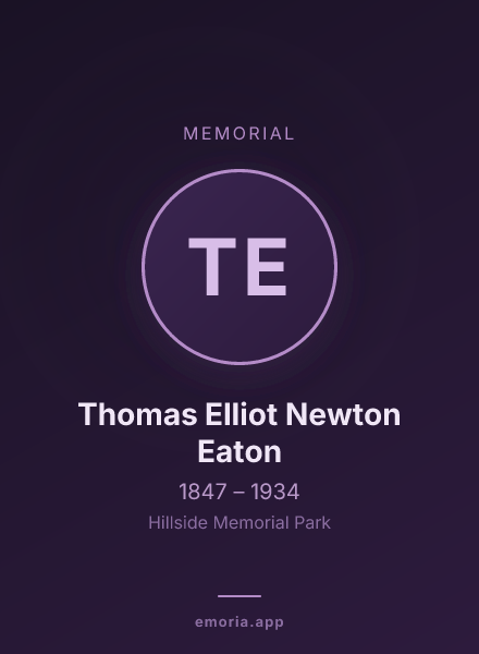 Memorial portrait of Thomas Elliot Newton Eaton