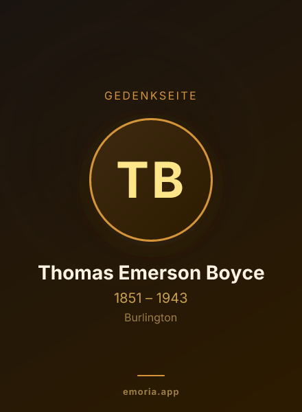 Gedenkportrait von Thomas Emerson Boyce