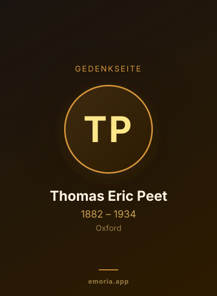 Gedenkportrait von Thomas Eric Peet