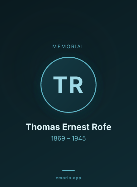 Memorial portrait of Thomas Ernest Rofe