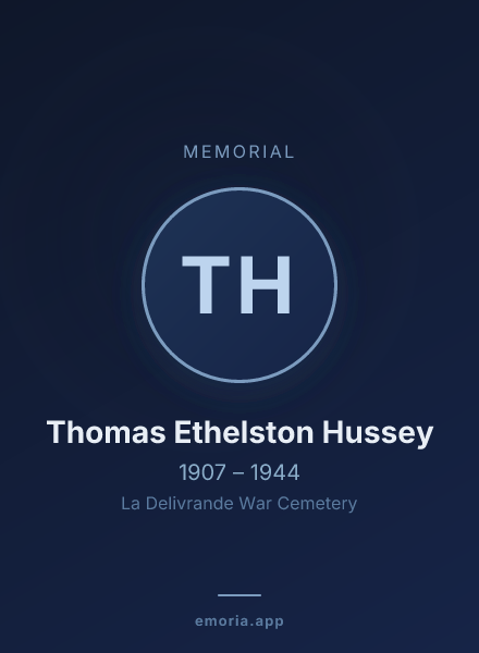 Memorial portrait of Thomas Ethelston Hussey