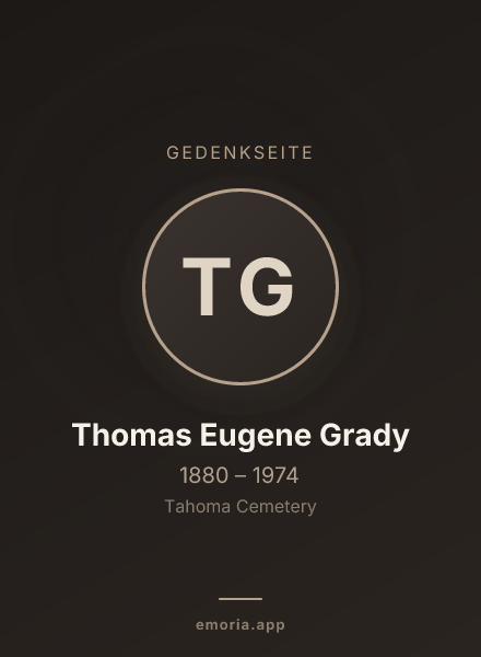 Gedenkportrait von Thomas Eugene Grady
