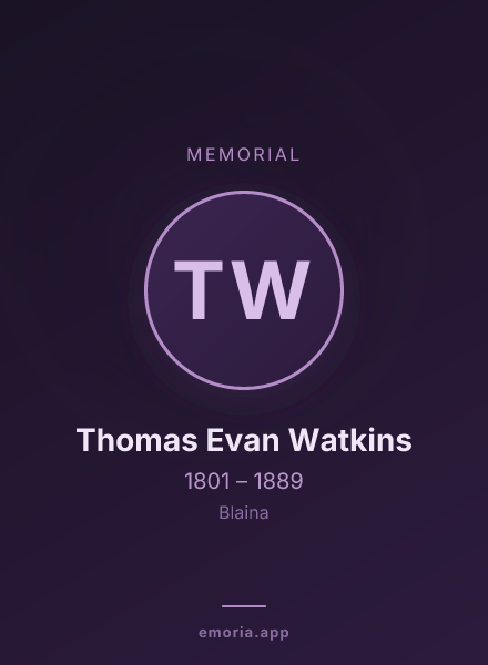 Memorial portrait of Thomas Evan Watkins