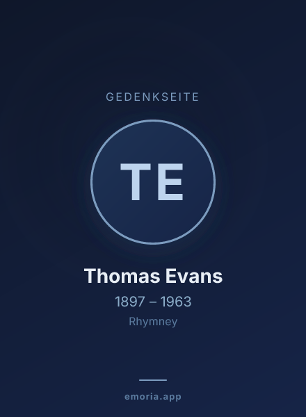 Gedenkportrait von Thomas Evans