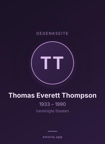 Gedenkportrait von Thomas Everett Thompson