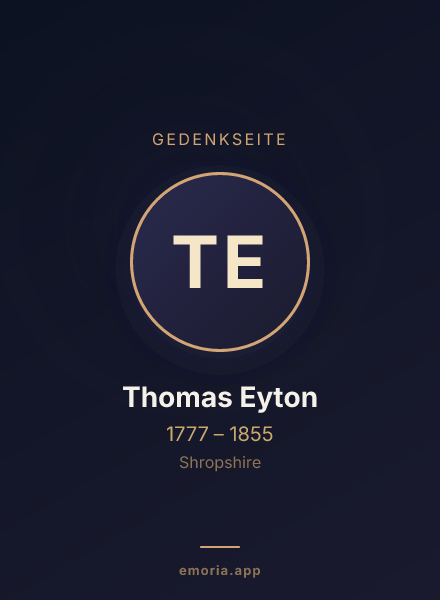 Gedenkportrait von Thomas Eyton