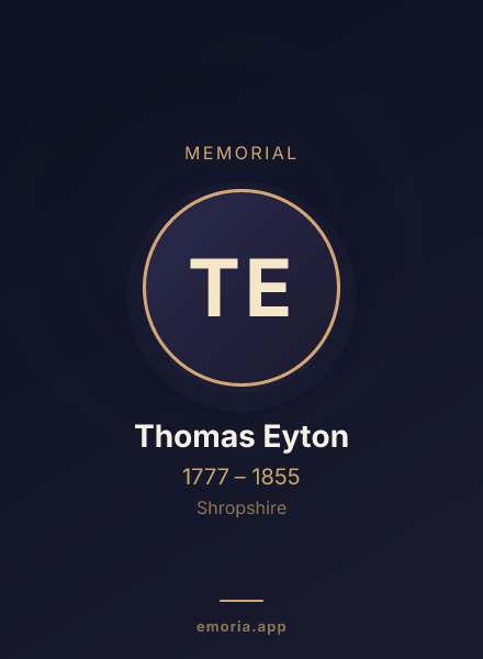 Memorial portrait of Thomas Eyton