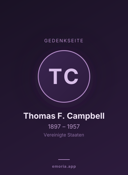 Gedenkportrait von Thomas F. Campbell