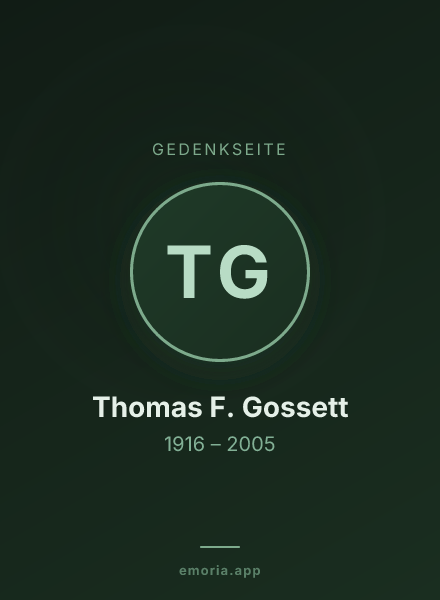 Gedenkportrait von Thomas F. Gossett