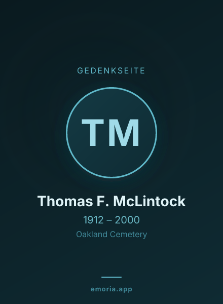 Gedenkportrait von Thomas F. McLintock