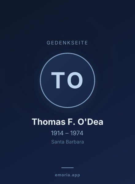 Gedenkportrait von Thomas F. O'Dea