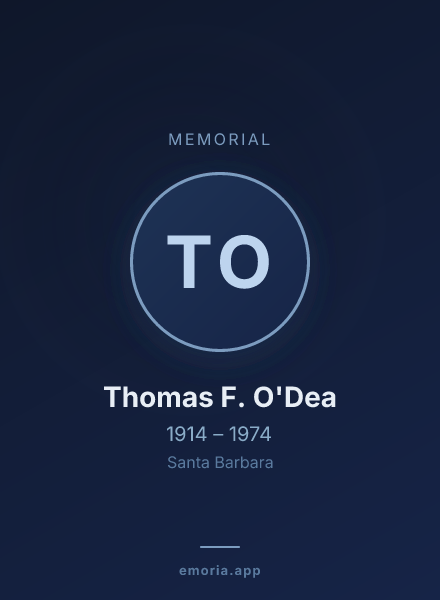 Memorial portrait of Thomas F. O'Dea