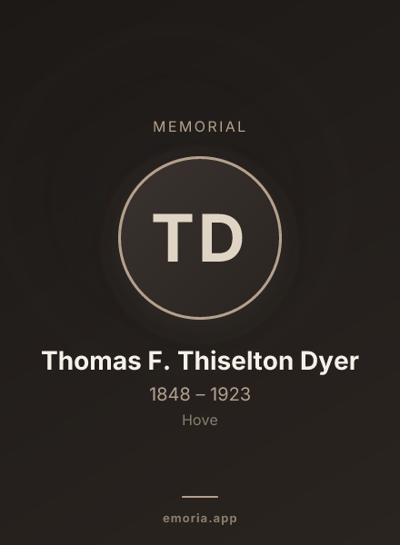Memorial portrait of Thomas F. Thiselton Dyer