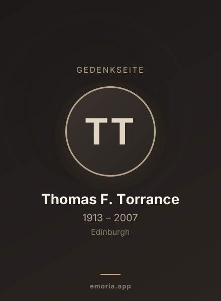 Gedenkportrait von Thomas F. Torrance