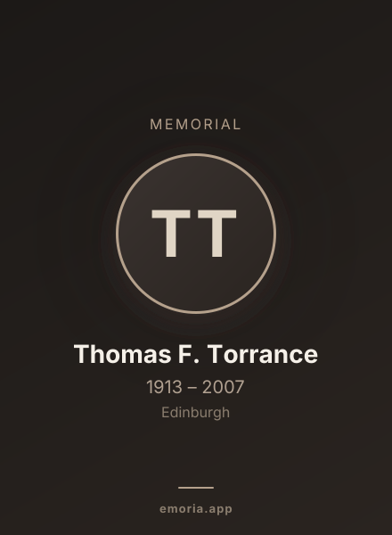 Memorial portrait of Thomas F. Torrance