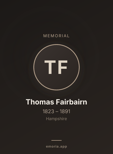 Memorial portrait of Thomas Fairbairn