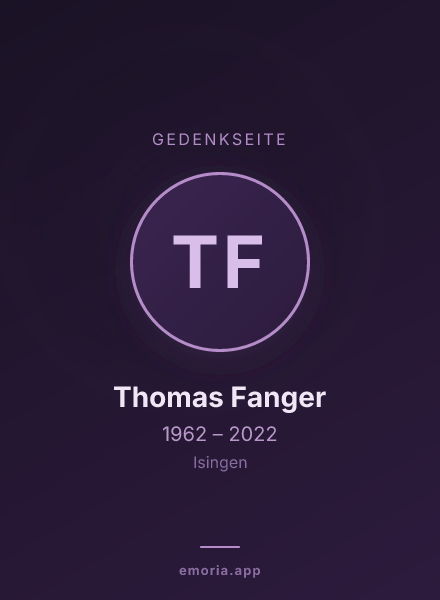 Gedenkportrait von Thomas Fanger