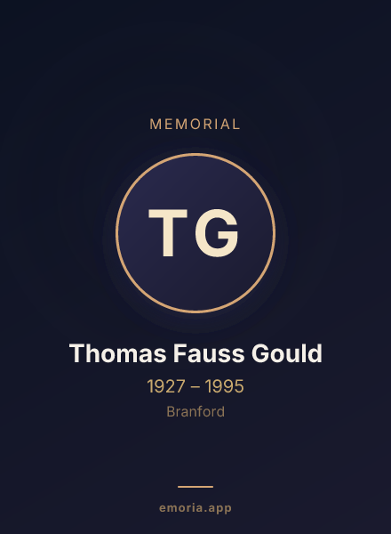Memorial portrait of Thomas Fauss Gould