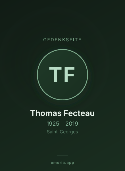 Gedenkportrait von Thomas Fecteau