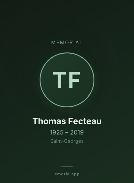 Memorial portrait of Thomas Fecteau