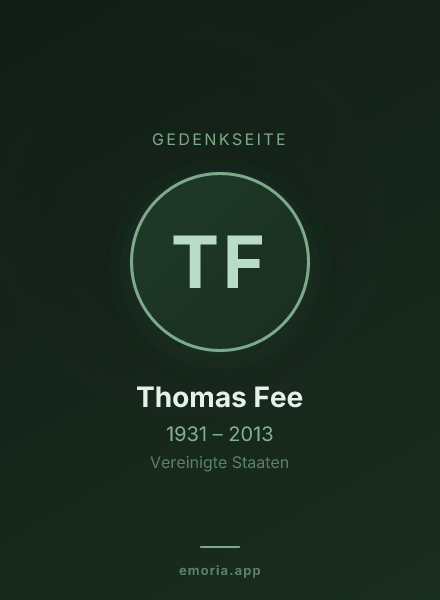 Gedenkportrait von Thomas Fee