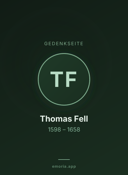 Gedenkportrait von Thomas Fell
