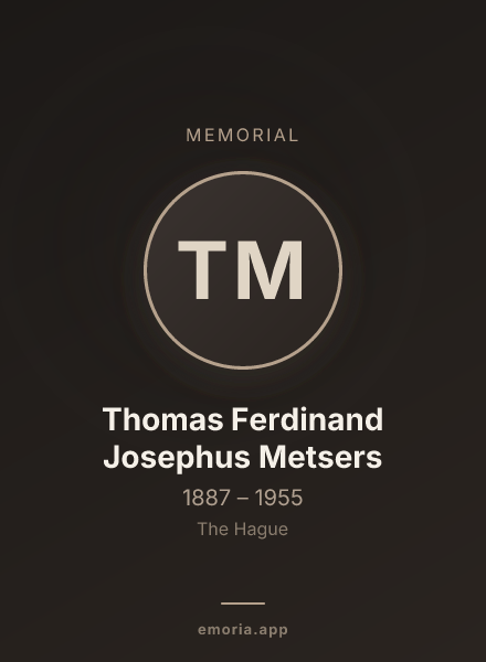 Memorial portrait of Thomas Ferdinand Josephus Metsers