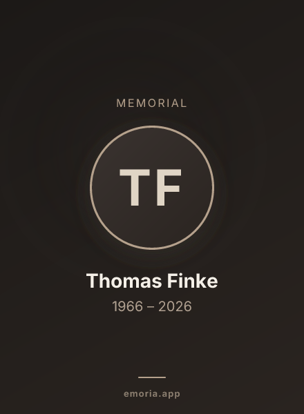 Memorial portrait of Thomas Finke