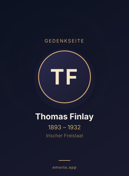Gedenkportrait von Thomas Finlay