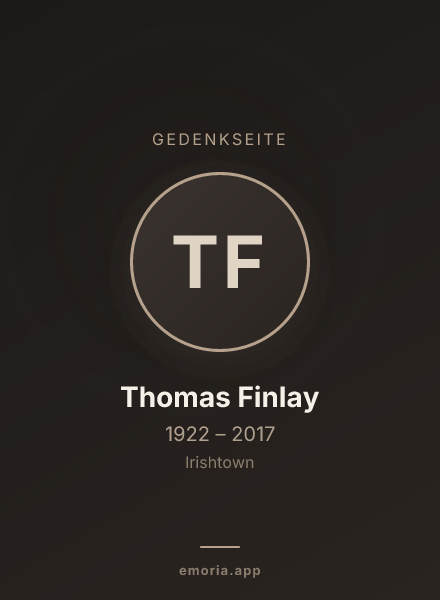 Gedenkportrait von Thomas Finlay