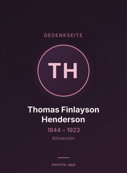 Gedenkportrait von Thomas Finlayson Henderson