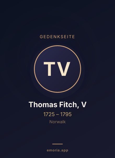 Gedenkportrait von Thomas Fitch, V
