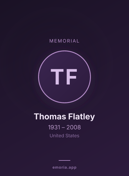 Memorial portrait of Thomas Flatley