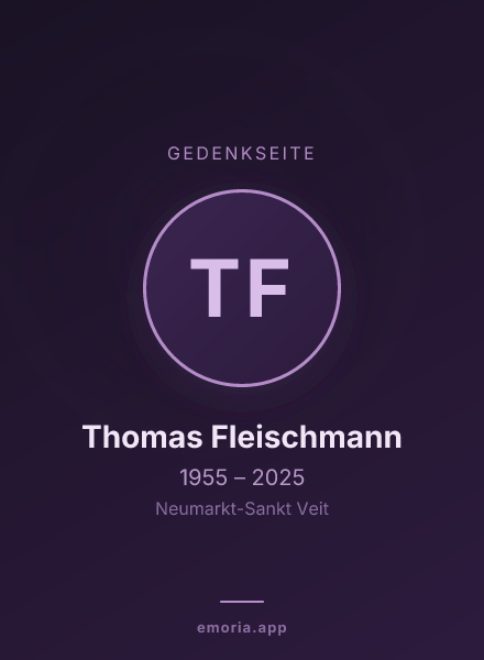Gedenkportrait von Thomas Fleischmann