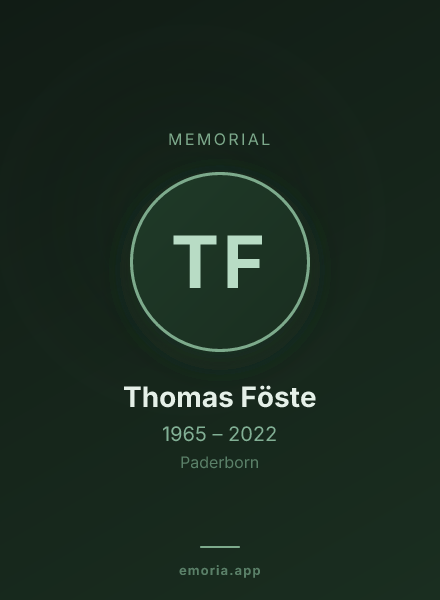 Memorial portrait of Thomas Föste