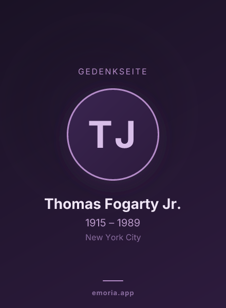 Gedenkportrait von Thomas Fogarty Jr.