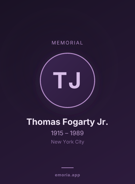 Memorial portrait of Thomas Fogarty Jr.