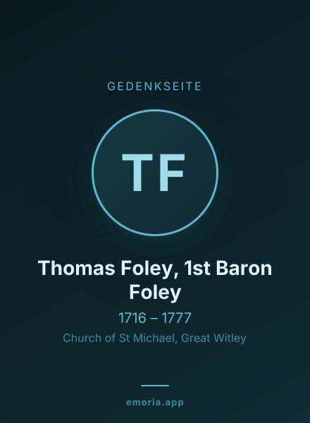 Gedenkportrait von Thomas Foley, 1st Baron Foley
