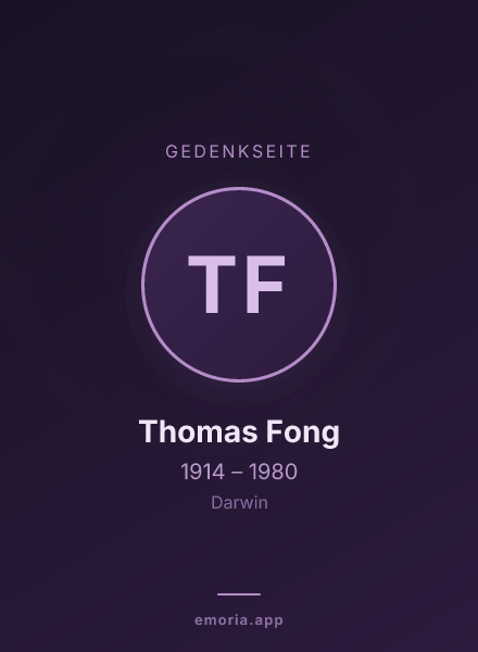 Gedenkportrait von Thomas Fong