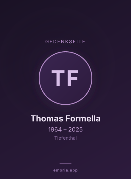 Gedenkportrait von Thomas Formella