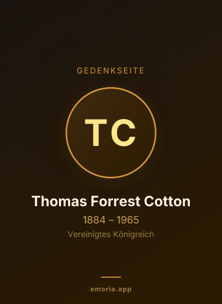 Gedenkportrait von Thomas Forrest Cotton