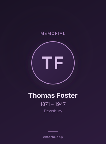 Memorial portrait of Thomas Foster