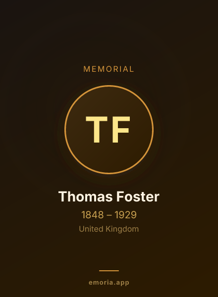 Memorial portrait of Thomas Foster