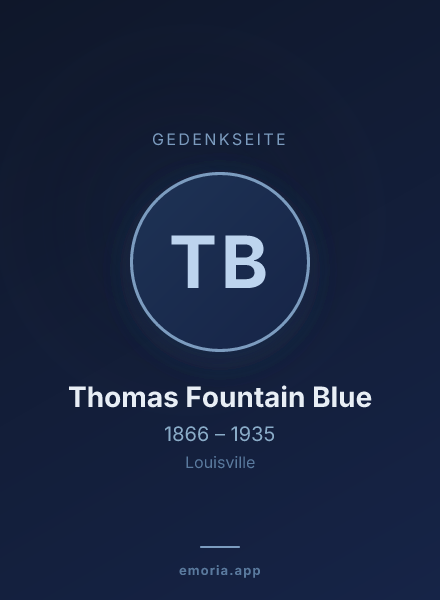 Gedenkportrait von Thomas Fountain Blue
