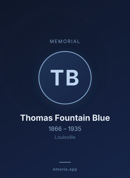 Memorial portrait of Thomas Fountain Blue